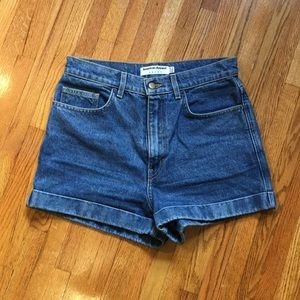 NWOT American apparel High Rise Denim Cuff Short